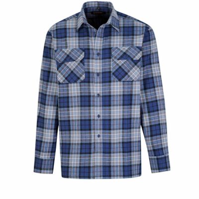 Dawson - blouse flanel - donkerblauw 5.3