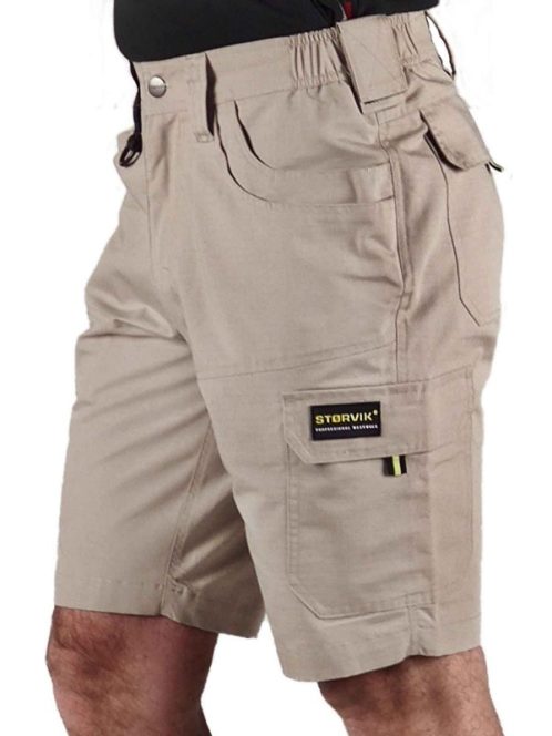 Ron - lichtgewicht ribstop korte werkbroek - khaki