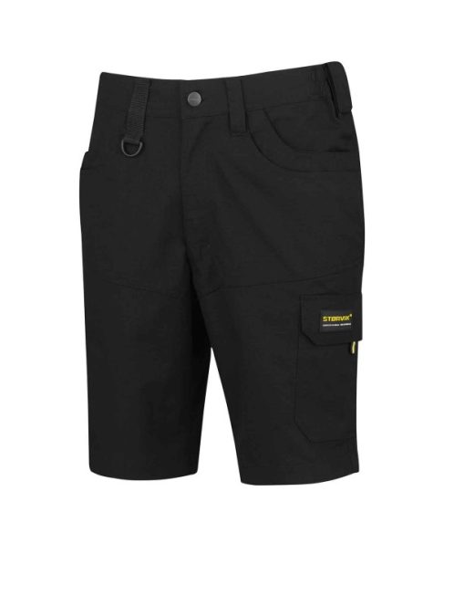 Ron - lichtgewicht ribstop korte werkbroek - zwart