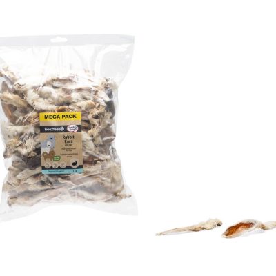 Beeztees - Konijnenoren met haar - MEGAPACK - 1000g